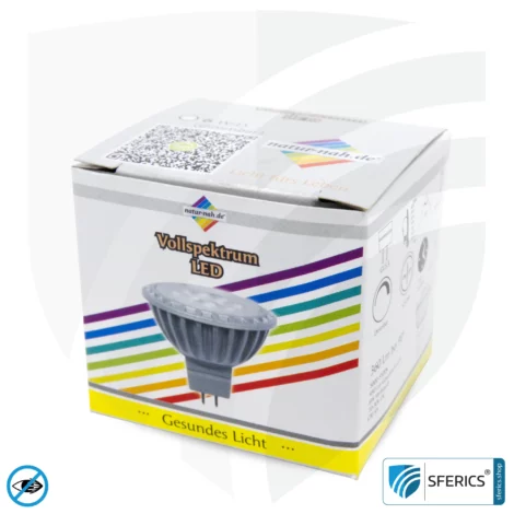 6 watt LED spot full spectrum | bright like 35 watts, 450 lumens | CRI 95 | dimmable | flicker-free | daylight | GU5.3 (MR16) | business quality