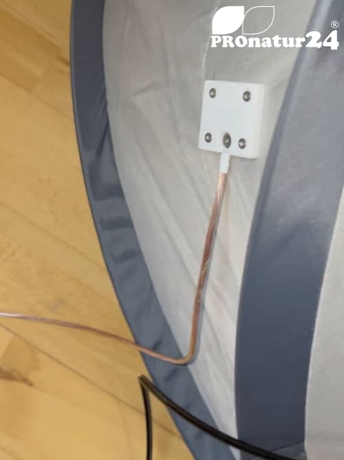 Grounding connected to the shielding tent with magnetic holder