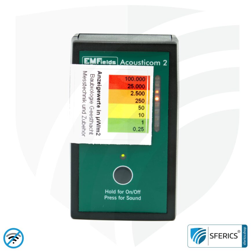 ACOUSTICOM 2 electrosmog detector | Broadband HF meter for beginners | Detection of EMF radio radiation up to 8 GHz, including 5G!