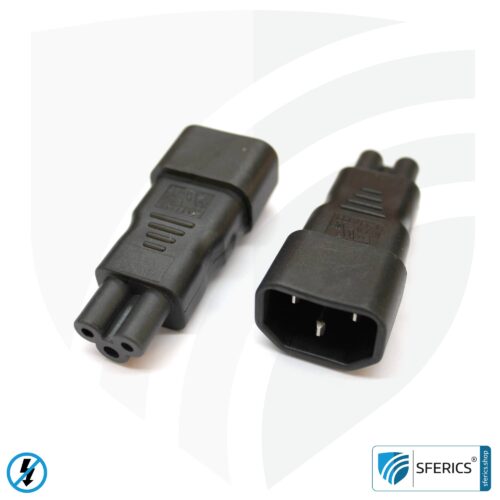 Adapter C13 plug to two-pin C5 plug | laptop class