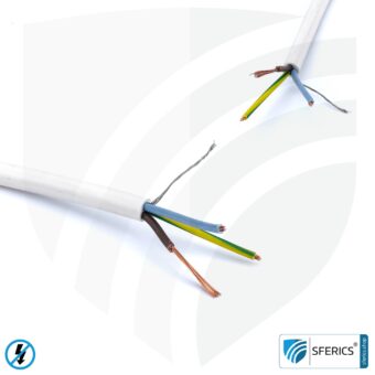 (H)05VV-F3G shielded and very flexible electrical cable | 3x 0.75 mm² | flexible cable to limit alternating electrical fields LF | for non-location-based, mobile consumers