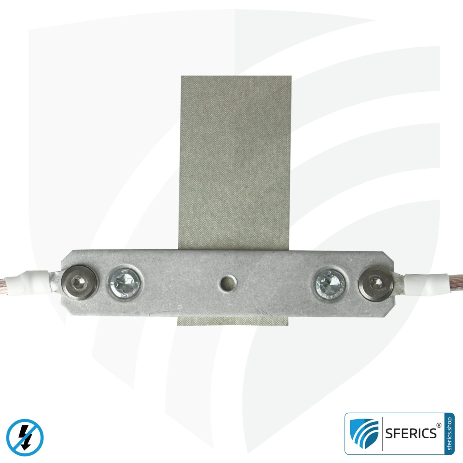 Grounding plate | stationary for indoor rooms | grounding of shielded surfaces | 20 x 80 mm