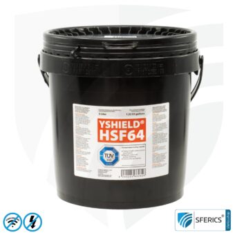 Shielding paint HSF64 | RF screening attenuation against electrosmog up to 93 dB at 40 GHz | without preservative » ideal for allergy sufferers | TÜV SÜD certified | effective at 5G!