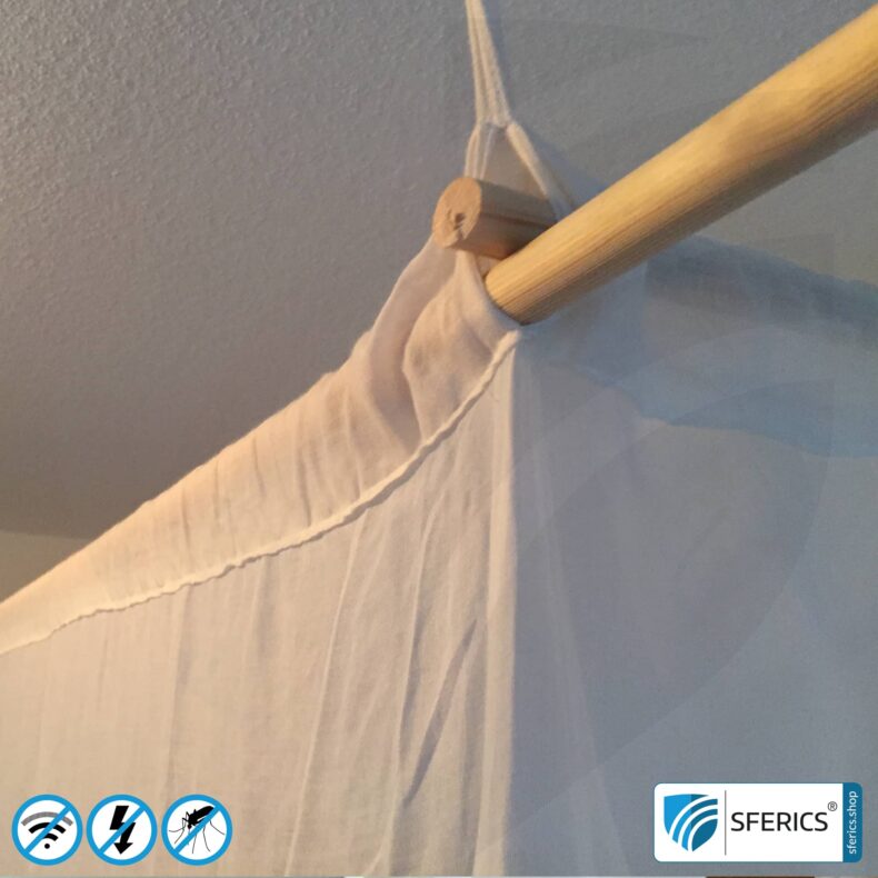 NATURELL shielding fabric | ideal for curtains and canopies | RF screening attenuation against electrosmog up to 40 dB | TÜV-SÜD quality tested | 5G ready!