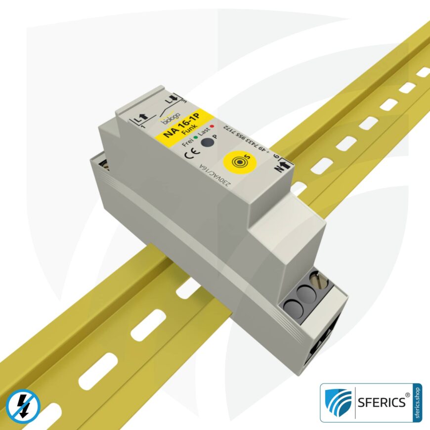 Demand switch NA 16-1P radio with dual operating mode | master switch set-up | building biological radio technology according to EnOcean standard | LED control lamp included