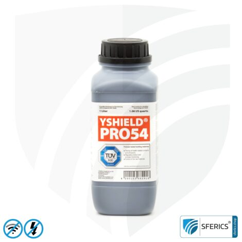 Shielding paint PRO54 | RF screening attenuation against electrosmog up to 93 dB at 40 GHz | no graphite effect = does not stain | technically the most resilient shielding paint | TÜV SÜD certified | effective at 5G!