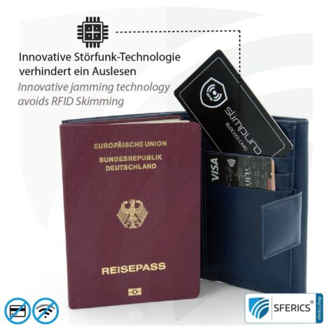RFID NFC blocker card SLIMPURO | data protection for modern smart cards | EC card, credit card, ID card, ... | included in the set with the ZNAP wallet