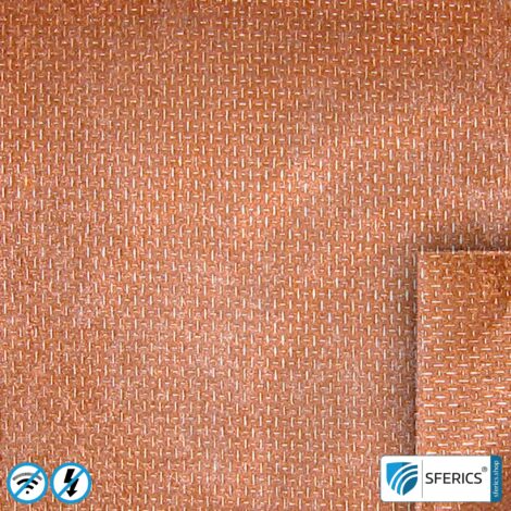 Shielding fleece SAPHIR | fibre fleece with copper coating | RF screening attenuation against electrosmog up to 56 dB | 100 cm width. Effective against 5G!