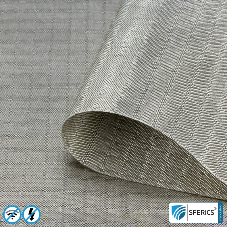 SILVER SILK shielding fabric | ideal for production of mobile phone cases and clothing | RF screening attenuation against electrosmog up to 58 dB | RFID/NFC data protection | TÜV-SÜD quality tested. Effective against 5G!
