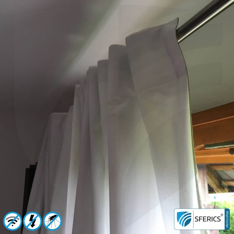 SILVER TULLE shielding fabric | ideal for production of canopies and curtains | RF screening attenuation against electrosmog up to 50 dB | TÜV-SÜD quality tested | Effective against 5G!
