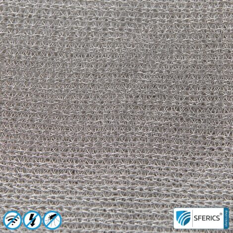 SILVER TULLE shielding fabric | ideal for production of canopies and curtains | RF screening attenuation against electrosmog up to 50 dB | TÜV-SÜD quality tested | Effective against 5G!