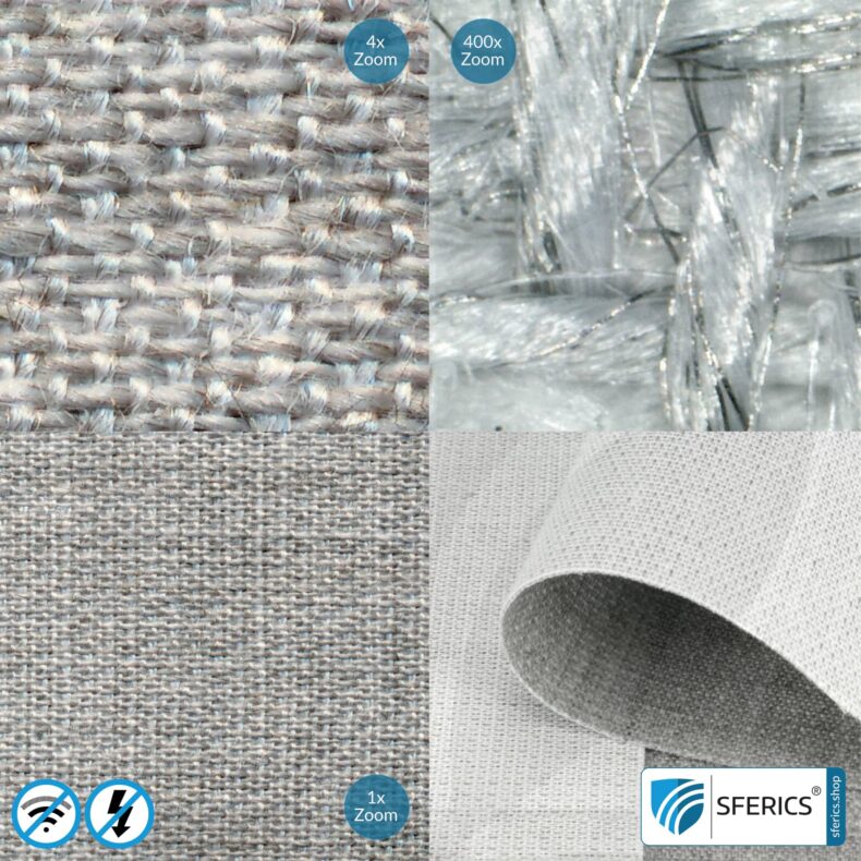 STEEL TWIN shielding fabric | ideal for production of floor mats, curtains, room dividers | opaque| RF screening attenuation against electrosmog up to 42 dB | TÜV-SÜD quality tested | Effective against 5G!