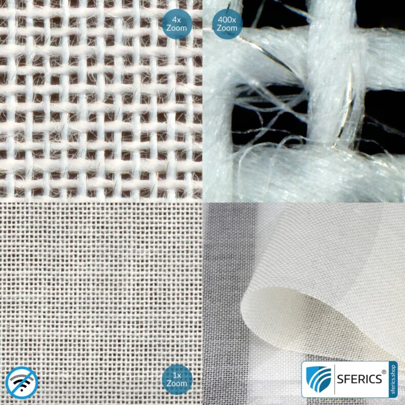 ULTIMA shielding fabric | ideal for production of curtains and room dividers | RF screening attenuation against electrosmog up to 42 dB from electrosmog | TÜV-SÜD quality-tested | 5G ready!