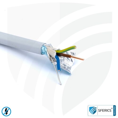 (N)HXMH(St)-J 3x 2,5 mm² shielded installation cable | halogen-free | plasticizer-free | electric cable for shielding alternating electrical fields LF