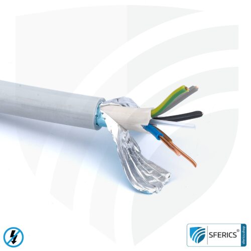 (N)HXMH(St)-J 5x 2,5 mm² shielded installation cable | halogen-free | plasticizer-free | electric cable for shielding alternating electrical fields LF