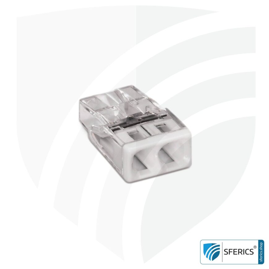 WAGO compact splicing connector | model 2273-202 | for 2 solid conductors | alternative to classic connector blocks