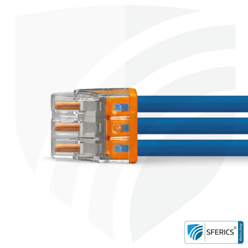 WAGO compact splicing connector | model 2273-203 | for 3 solid conductors | alternative to classic connector blocks