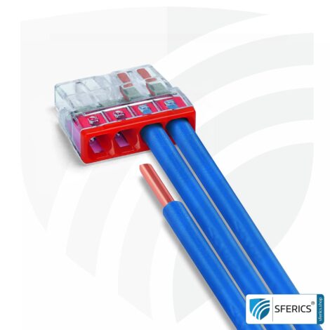 WAGO compact splicing connector | model 2273-204 | for 4 solid conductors | 100 pieces | alternative to classic connector blocks