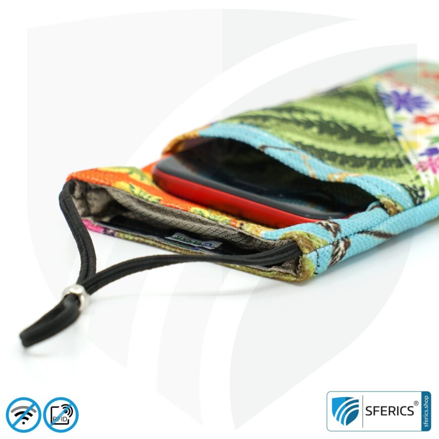Cell phone case eWall for the smartphone | Unique in design FLOWERPOWER | anti electrosmog incl. 5G | 3in1 protection incl. RFID blocker | cell phone case for iPhone, Android, ... | XL