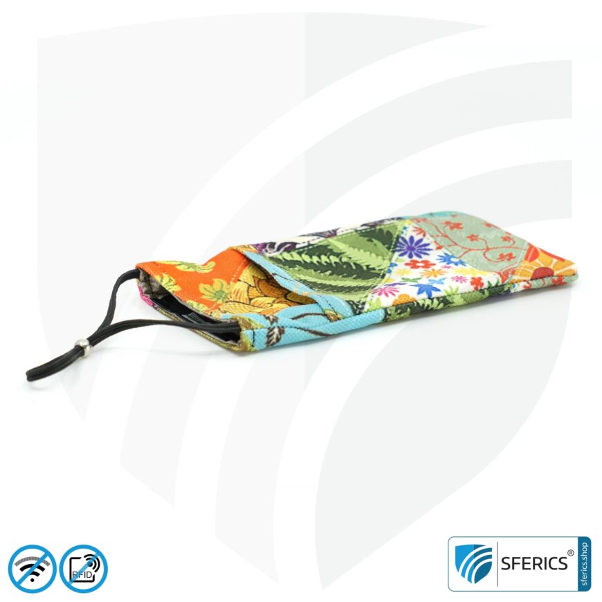 Cell phone case eWall for the smartphone | Unique in design FLOWERPOWER | anti electrosmog incl. 5G | 3in1 protection incl. RFID blocker | cell phone case for iPhone, Android, ... | XL
