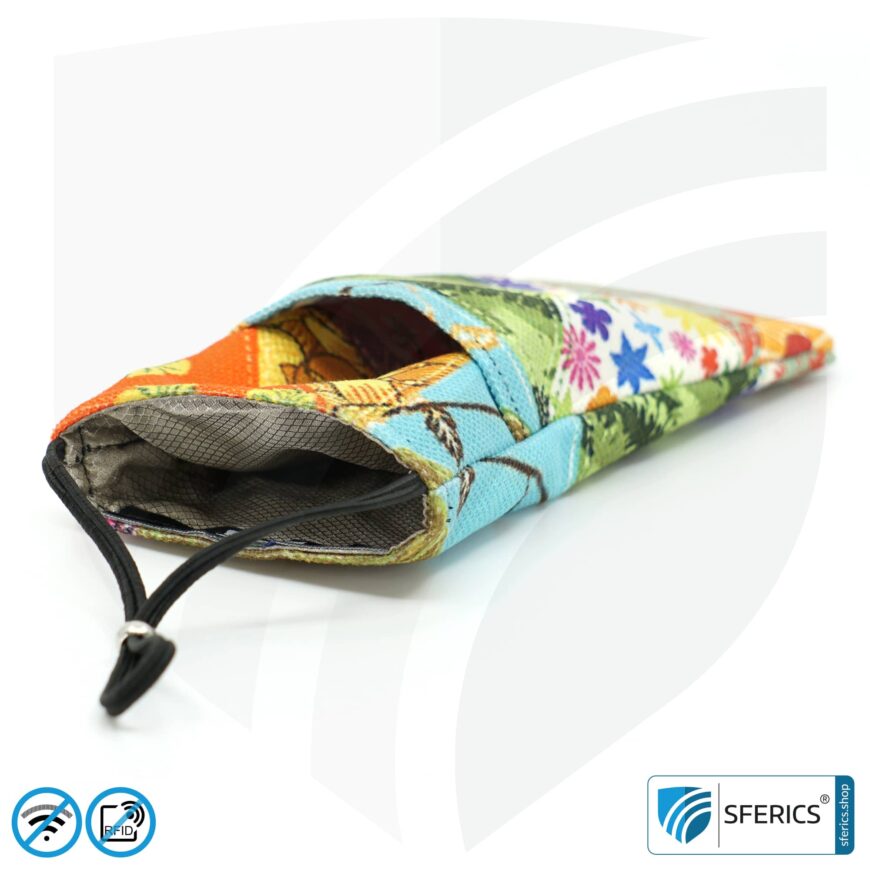 Cell phone case eWall for the smartphone | Unique in design FLOWERPOWER | anti electrosmog incl. 5G | 3in1 protection incl. RFID blocker | cell phone case for iPhone, Android, ... | XL