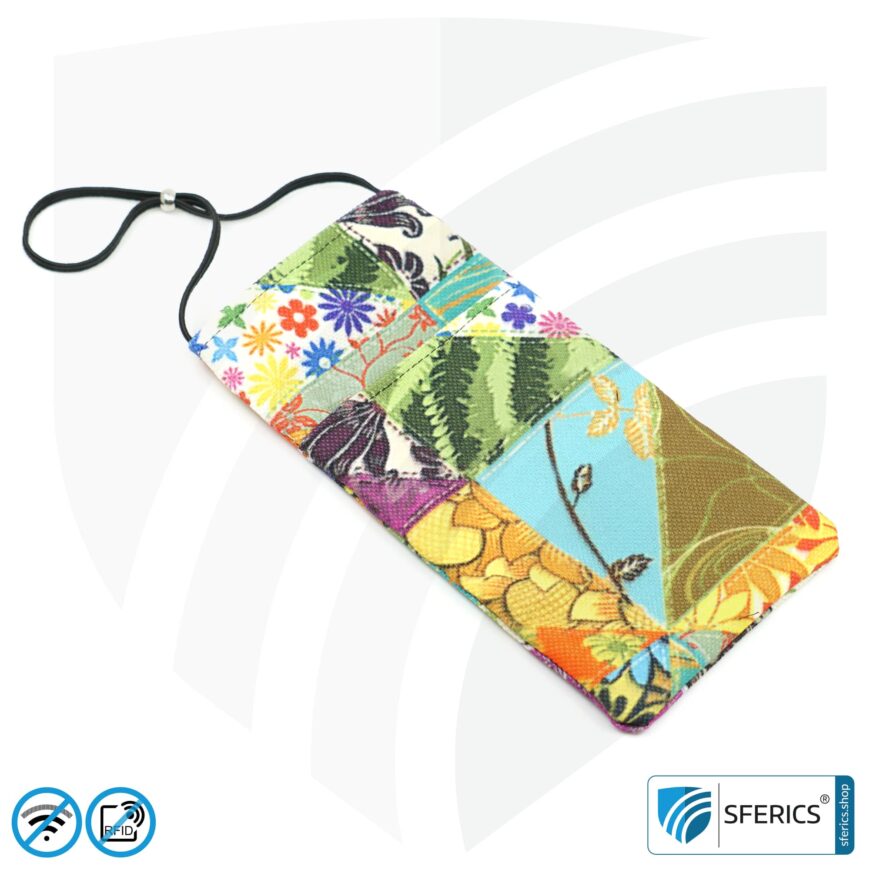 Cell phone case eWall for the smartphone | Unique in design FLOWERPOWER | anti electrosmog incl. 5G | 3in1 protection incl. RFID blocker | cell phone case for iPhone, Android, ... | XXL