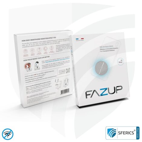 FAZUP antenna patch | SILVER | set of 4 with a price advantage for family and friends | innovative technology against electrosmog | protects against unnecessarily high radiation from your own mobile phone
