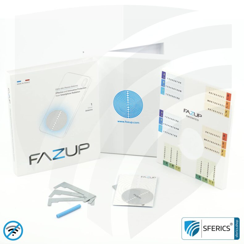 FAZUP antenna patch | SILVER | innovative technology against electrosmog | protects against unnecessarily high radiation from your own mobile phone | no esotericism or harmonization. reduction is measurable!