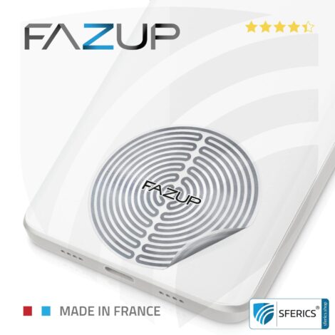 FAZUP antenna patch | SILVER | innovative technology against electrosmog | protects against unnecessarily high radiation from your own mobile phone | no esotericism or harmonization. reduction is measurable!