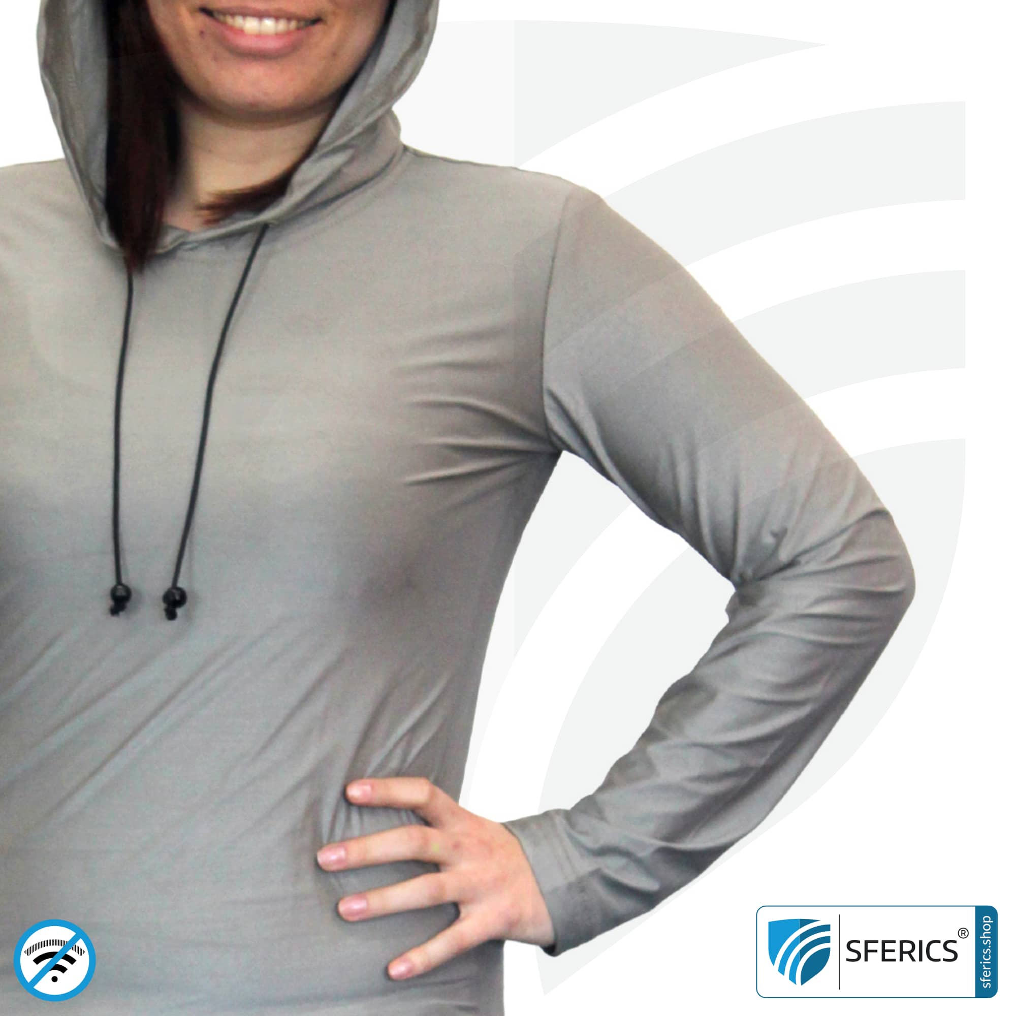 Shielding hoodie | protection up to 50 dB against HF electrosmog (cell phone, WIFI, LTE) | ideal for electrosensitive people | effective against 5G!