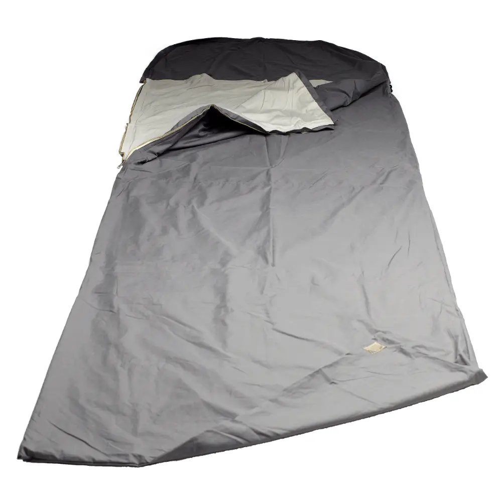 Shielding sleeping bag Electrosmog PRO | mobile radiation protection against WIFI, cell phone, LTE, 5G, ... with efficiency over 99.99% (42 dB) | free-standing, without ceiling suspension | LF groundable. Feedimage.
