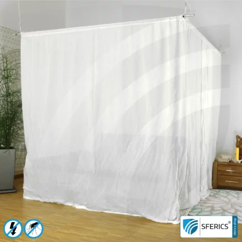 Shielding canopy electrosmog EMF | DOUBLE BED or GRAND KING SIZE | Shielding effectiveness HF up to 99,99% (40 dB) | High reduction of RF radiation, WIFI, etc.