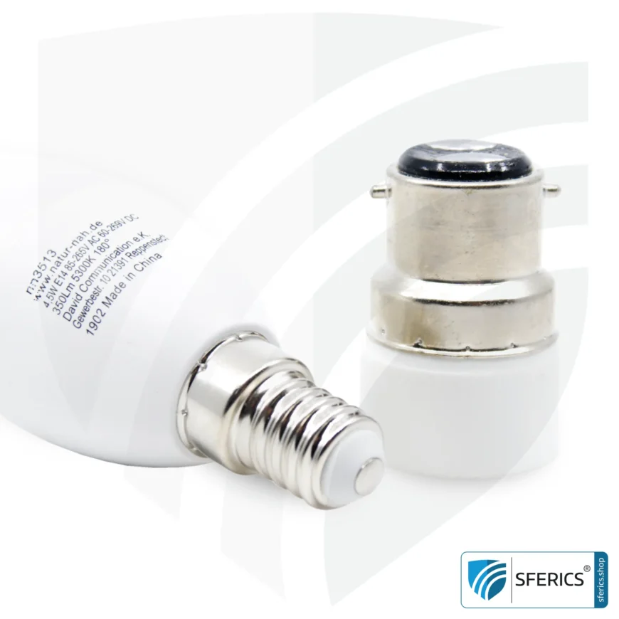 Universal adapter bulbs | E14 bulbs on B22 bayonet base