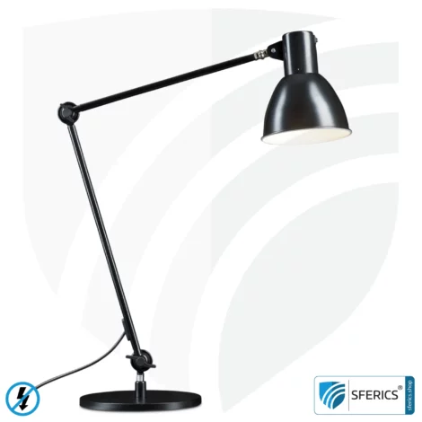 Shielded lamp in the design BLACK | desk lamp for the bright workplace or as an ingenious work lamp | E27 socket