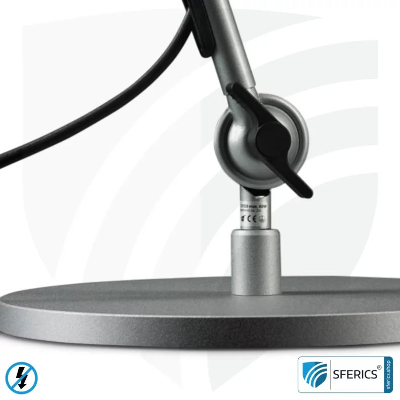 Shielded lamp in the design SILVER | desk lamp for the bright workplace or as an ingenious work lamp | E27 socket