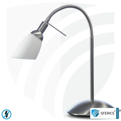 Shielded light shower | table lamp for the desk | reflector glass made from handmade opal glass | E14 socket
