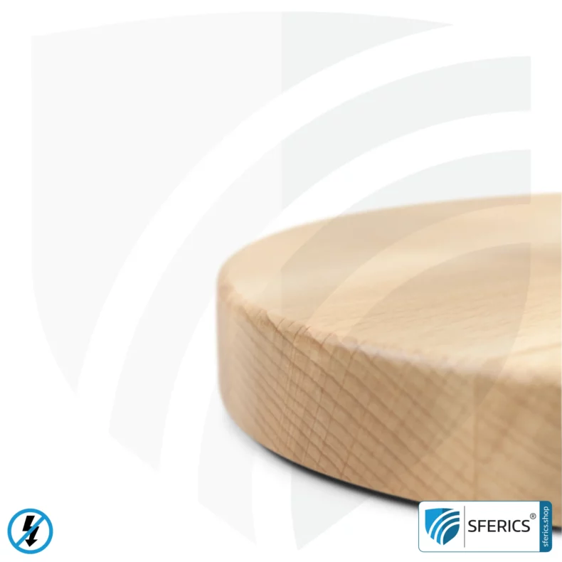 Shielded table lamp made of beech wood | lampshade NATURE | Chintz, a cotton fabric with a linen weave | E27 socket