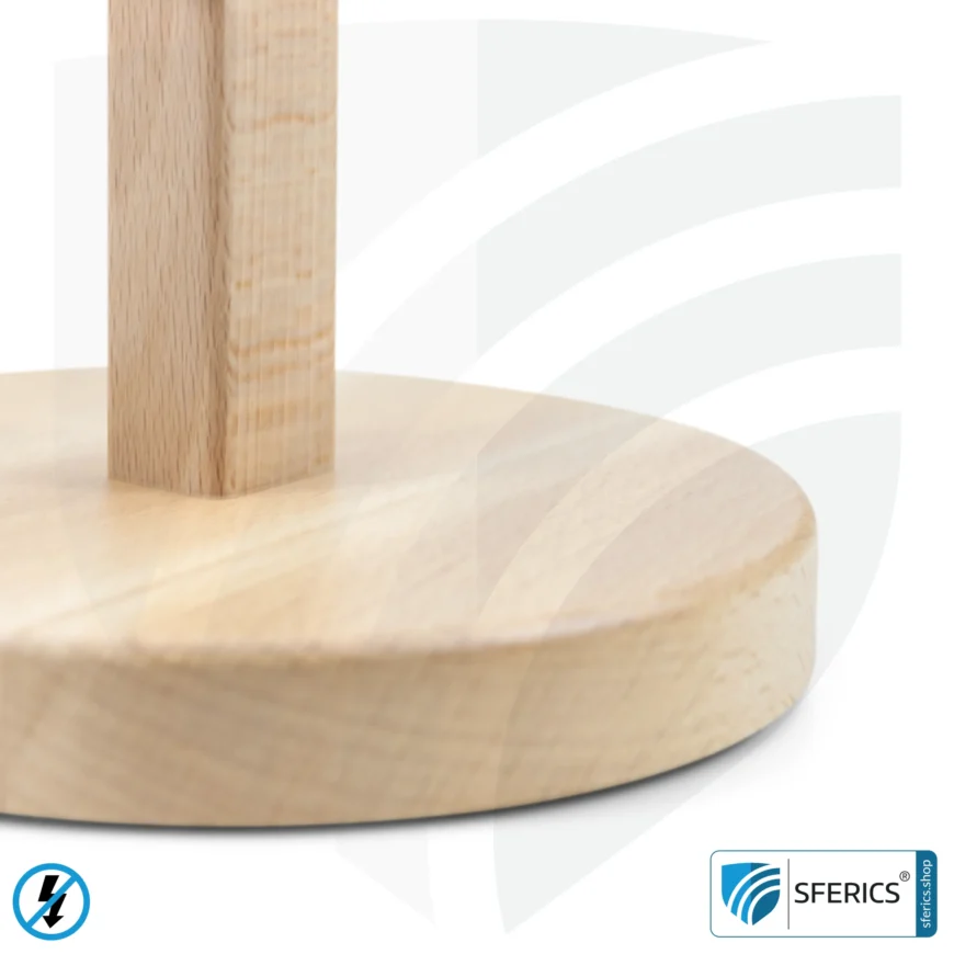 Shielded table lamp made of beech wood | lampshade NATURE | Chintz, a cotton fabric with a linen weave | E27 socket