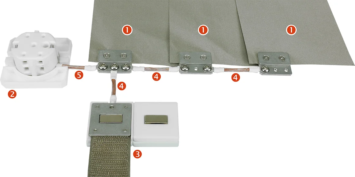 Assembly and connection of the shielding floor mat HNG80
