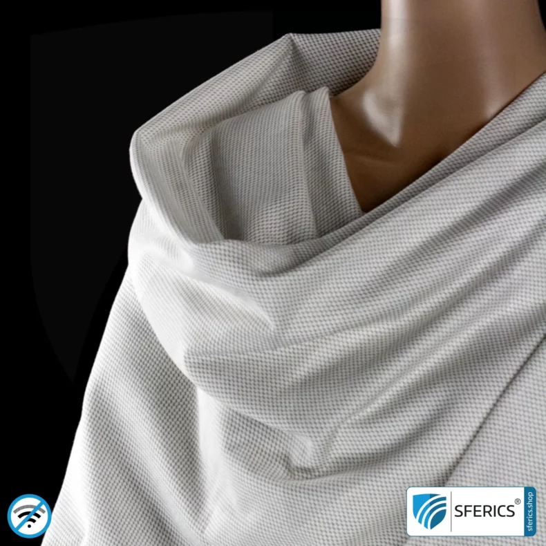 ANTIWAVE shielding cloak to wear around the neck | Protection against electrosmog HF with efficiency over 99,9 % (cell phone, WIFI, LTE) | 5G ready!