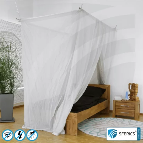 Shielding canopy Electrosmog PRO light | single bed | EMF shielding up to 99.99% (42 dB). Groundable. Effective against 5G!