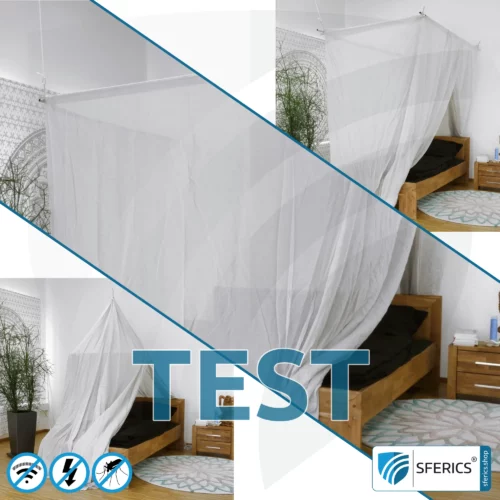 TESTING! Rent shielding canopy electrosmog PRO risk-free for 14 days | Choose from 3 all-inclusive sets | Shielding EMF up to 99,99% (42 dB) | Groundable LF | Effective against 5G!