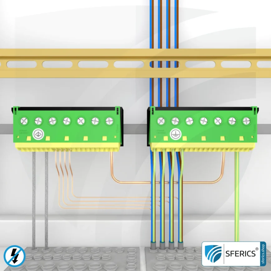 EPB QS labeling for functional equipotential bonding in the set | quality assurance labeling, EPB adhesive labels, flyers