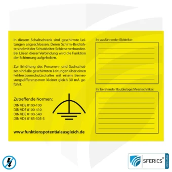 FEB labeling for functional equipotential bonding for quality assurance, self-adhesive | download free to print