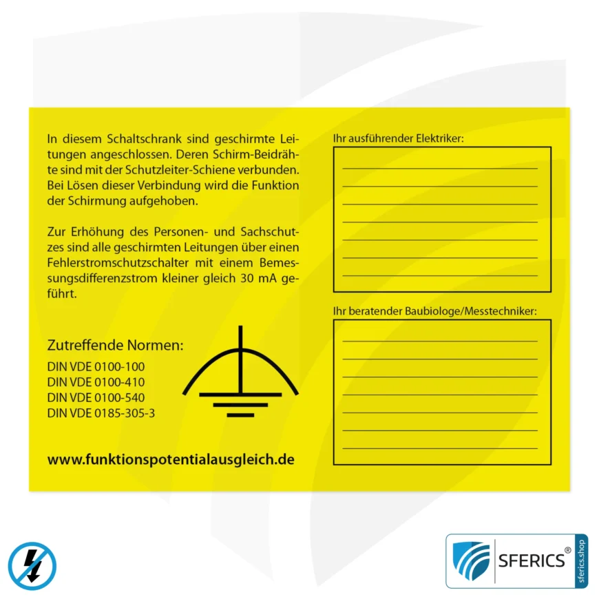 FEB labeling for functional equipotential bonding for quality assurance, self-adhesive | download free to print