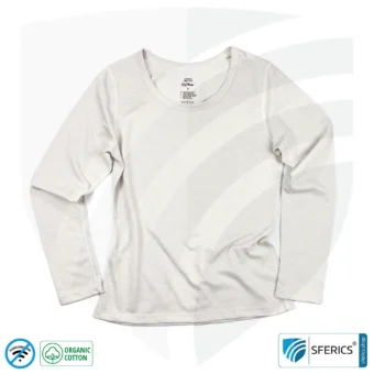 Shielding ANTIWAVE shirt for women | long sleeve | Protection up to 30 dB against HF electrosmog (mobile phone, WIFI, LTE) | Ideal for electrosensitive people