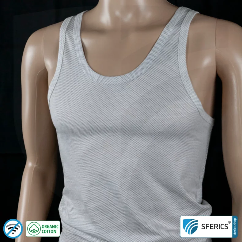 Shielding ANTIWAVE tank-top for men | Protection up to 30 dB against HF electrosmog (mobile phone, WIFI, LTE) | Ideal for electrosensitive people