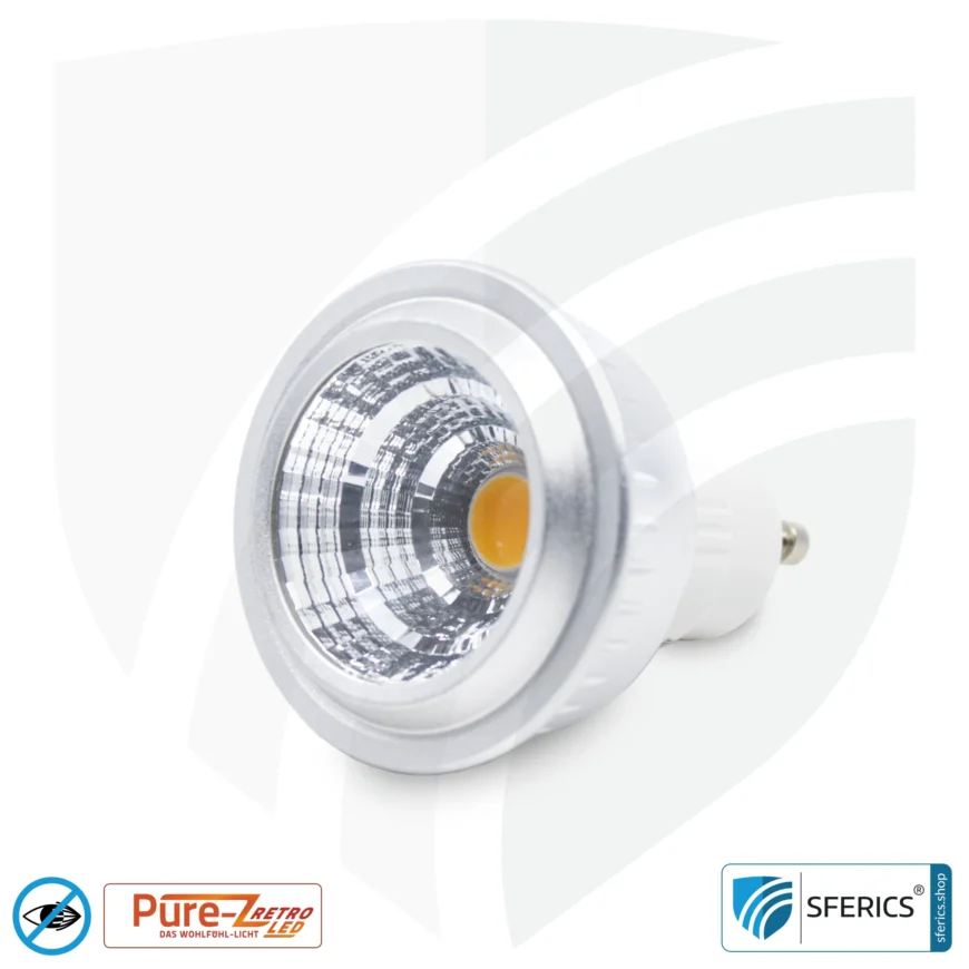 5 watt LED spot Pure-Z-Retro | bright as 40 watts, 380 lumens | CRI over 90 | flicker-free | warm white | GU10