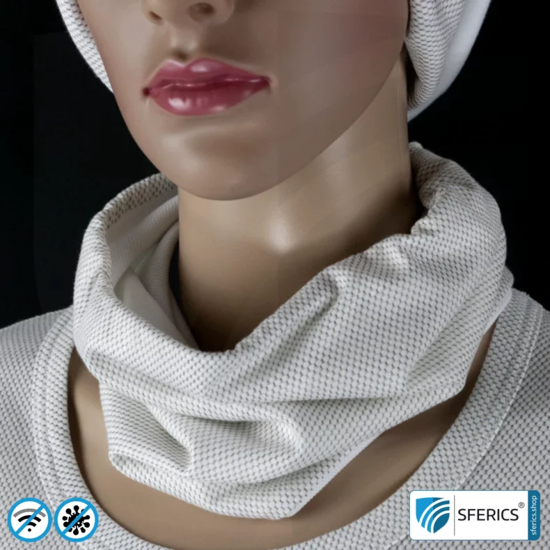 ANTIWAVE shielding, elastic tube scarf | protection against HF electrosmog with efficiency up to 99.9% | shielding fabric with silver for an antibacterial effect through silver ions