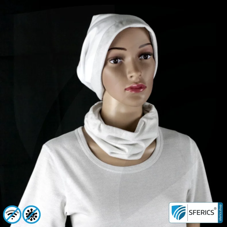 ANTIWAVE shielding, elastic tube scarf | protection against HF electrosmog with efficiency up to 99.9% | shielding fabric with silver for an antibacterial effect through silver ions